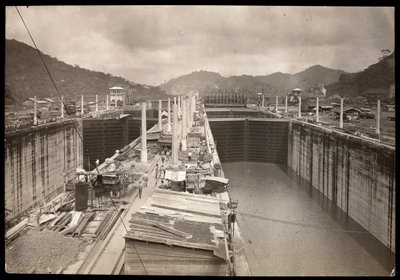 View of the Pedro Miguel Locks During the Construction of the Panama Canal by Byron Company